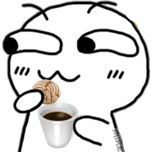 Figurinha: Biscoito com café