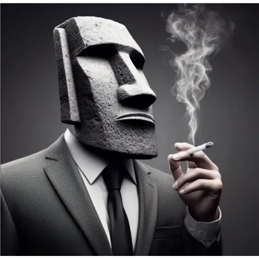 Figurinha: Moai fumando