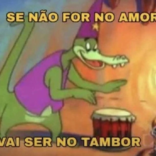 Figurinha: Se não for no amor, vai ser no tambor