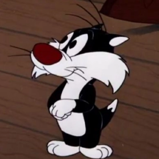Figurinha: Gato Sylvester com cara de bravo