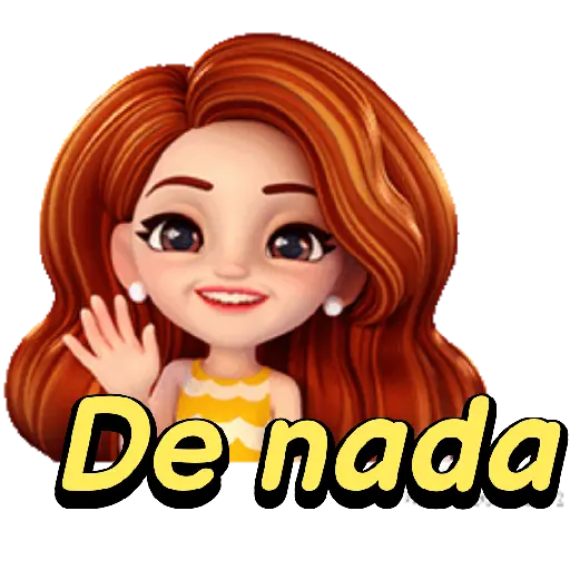 Figurinha: De nada - Menina acenando