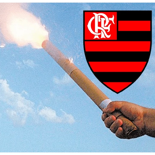 Figurinha: Flamengo soltando sinalizador