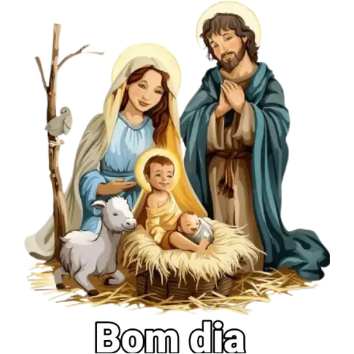 Figurinha: Sagrada Família e Bom Dia