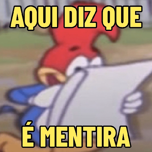 Figurinha: Pica-Pau lendo: É mentira