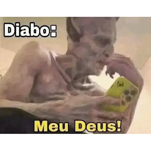 Figurinha: Diabo chocado com meu Deus