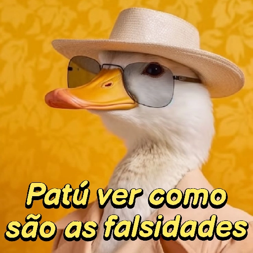 Figurinha: Patu está vendo as falsidades