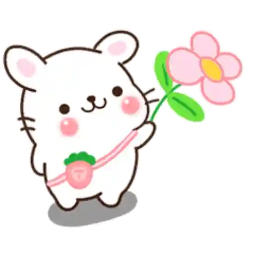 Figurinha: Ursinho com flor