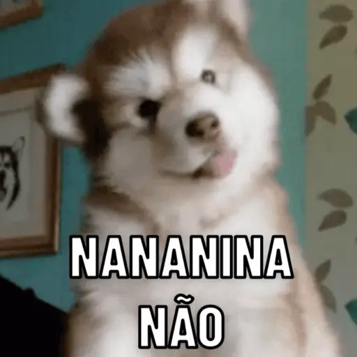 Figurinha: Cachorrinho fofo diz NANANINA NÃO