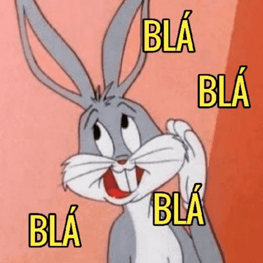 Figurinha: Pernalonga falando blá blá blá