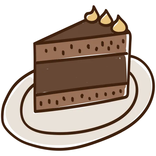Figurinha: Bolo de chocolate fatiado