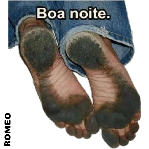 Figurinha: Pés sujos de terra - Boa noite