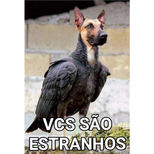 Figurinha: Cachorro com asas de águia