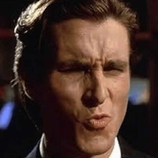 Figurinha: Patrick Bateman Ponderando