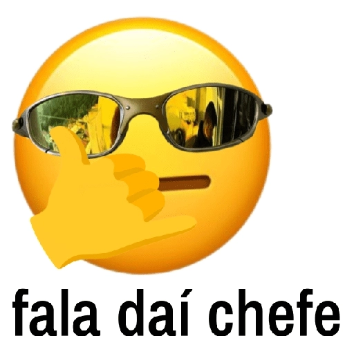 Figurinha: Emoji com óculos escuros e falando "Chef