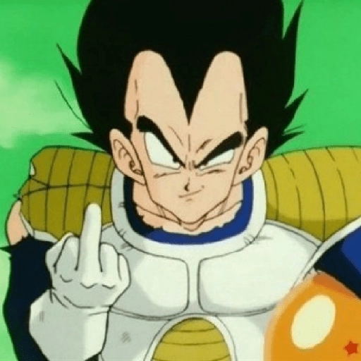 Figurinha: Vegeta dedo do meio