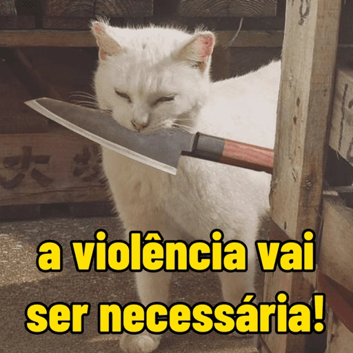 Figurinha: Gato com faca