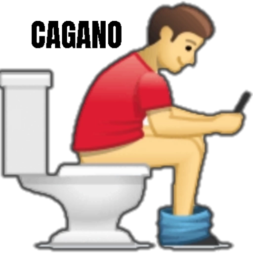 Figurinha: Homem no Vaso Sanitário