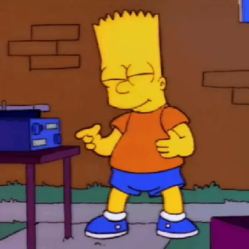 Figurinha: Bart dançando