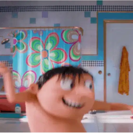 Figurinha: Feliz no Banho