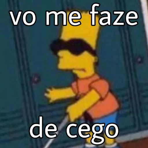 Figurinha: Bart Simpson fingindo ser cego