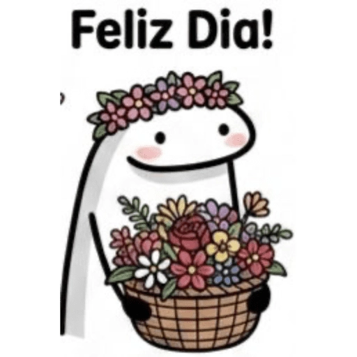 Figurinha: Feliz Dia com Flores