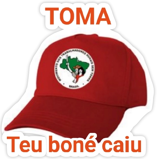 Figurinha: Toma, teu boné caiu