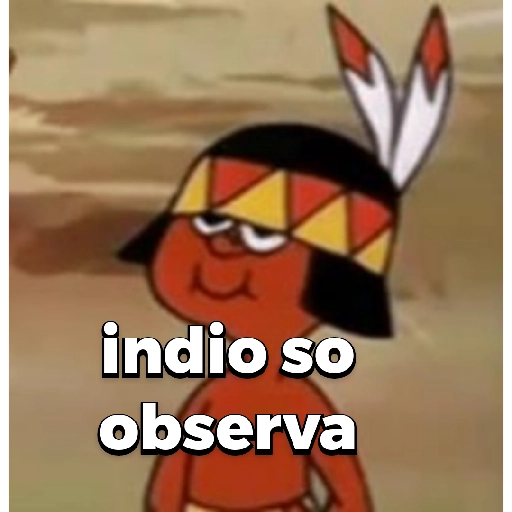 Figurinha: Indio so observa
