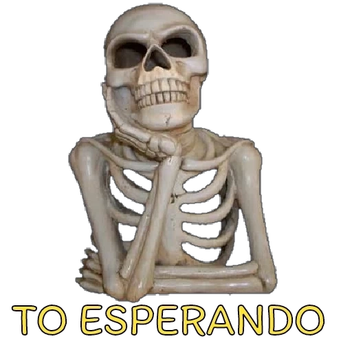 Figurinha: Esqueleto esperando