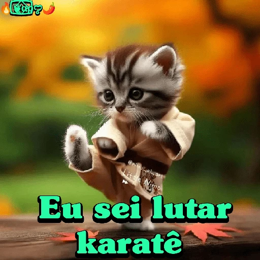 Figurinha: Gatinho lutador de karatê
