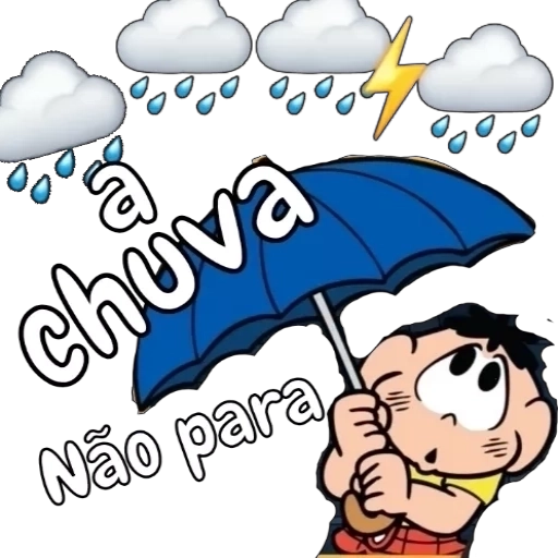Figurinha: Chuva não para com Cebolinha