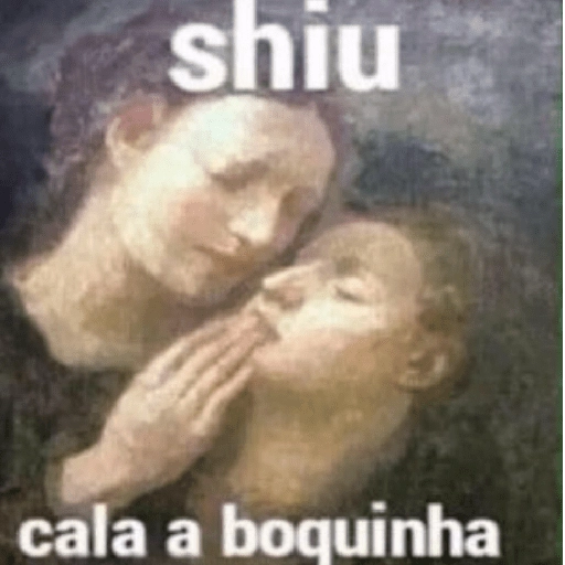 Figurinha: Shiu, cala a boquinha
