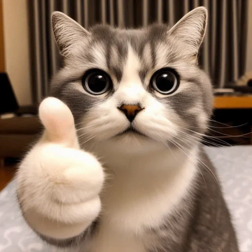 Figurinha: Gato dando joinha