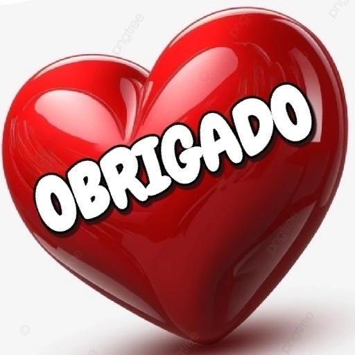 Figurinha: Obrigado Coração Vermelho