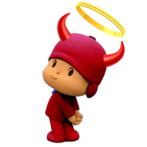 Figurinha: Pocoyo Diabinho com Auréola