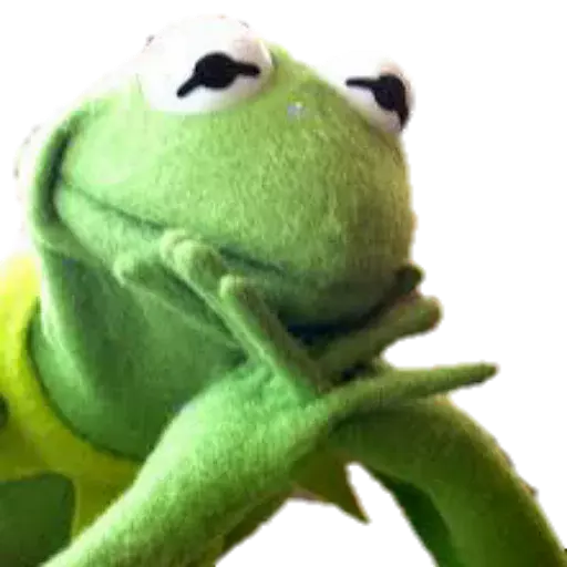 Figurinha: Sapo Kermit pensativo