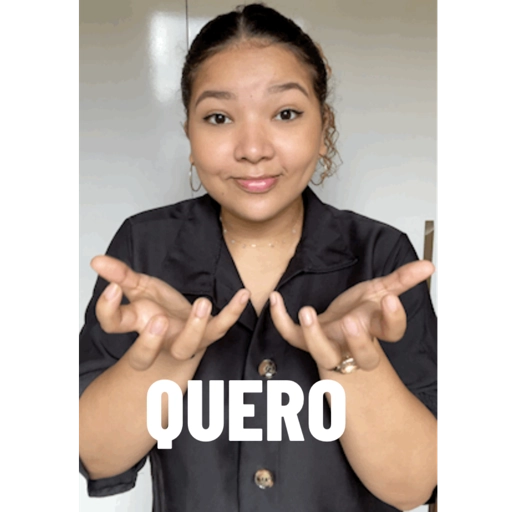 Figurinha: Moça Diz Quero Com Mãos Abertas