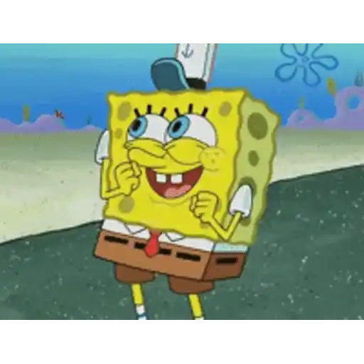 Figurinha: Bob Esponja Feliz Dançando