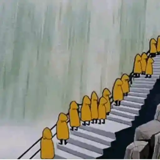 Figurinha: Pinguins na Escada Rolante Molhada