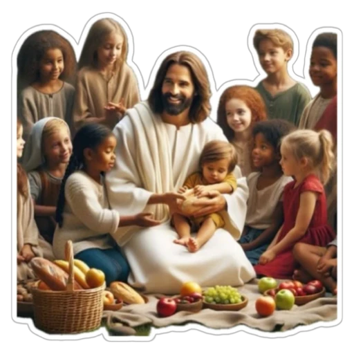 Figurinha: Jesus com Crianças