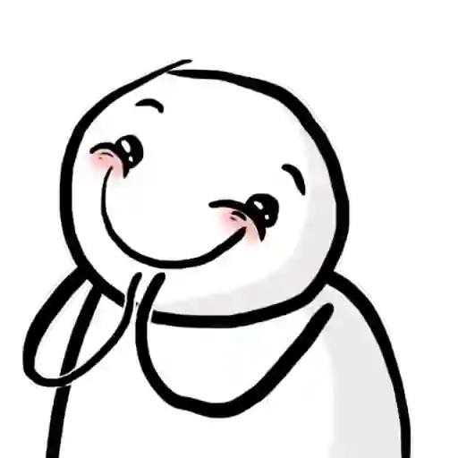 Figurinha: Emoji de vergonha e felicidade