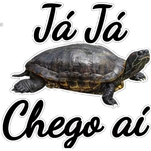 Figurinha: Tartaruga "Já Já Chego Aí"
