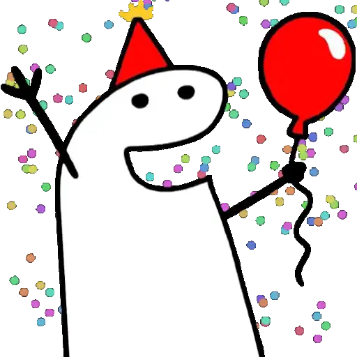 Figurinha: Flork de festa com balão