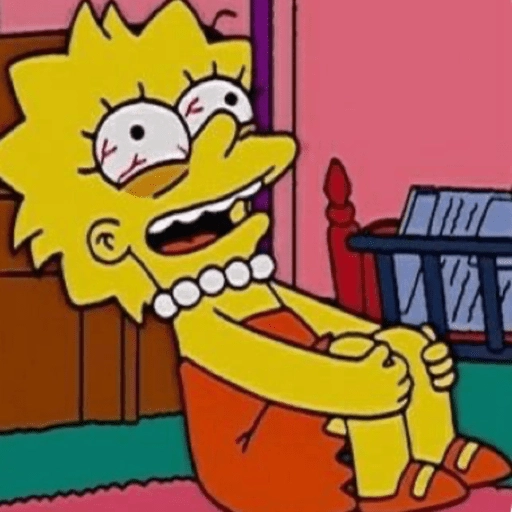 Figurinha: Lisa Simpson com os olhos arregalados