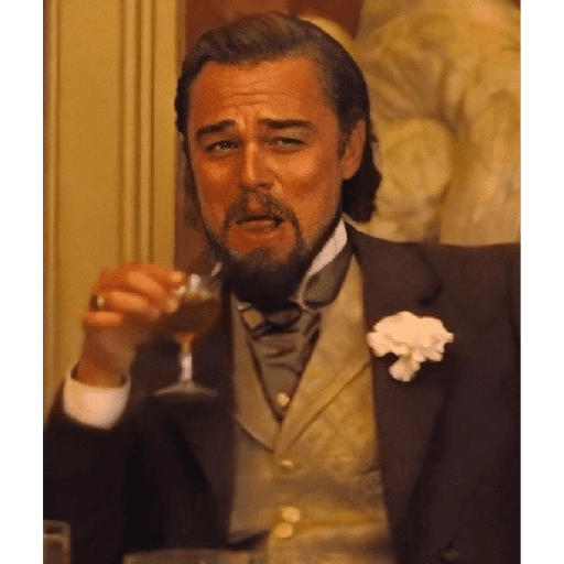 Figurinha: Leonardo DiCaprio bebendo