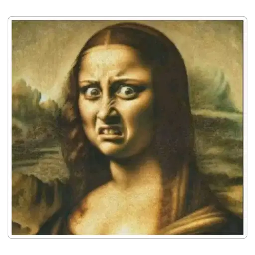 Figurinha: Mona Lisa com cara de nojo