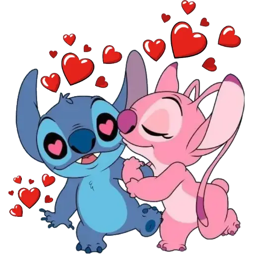 Figurinha: Stitch e Angel Apaixonados