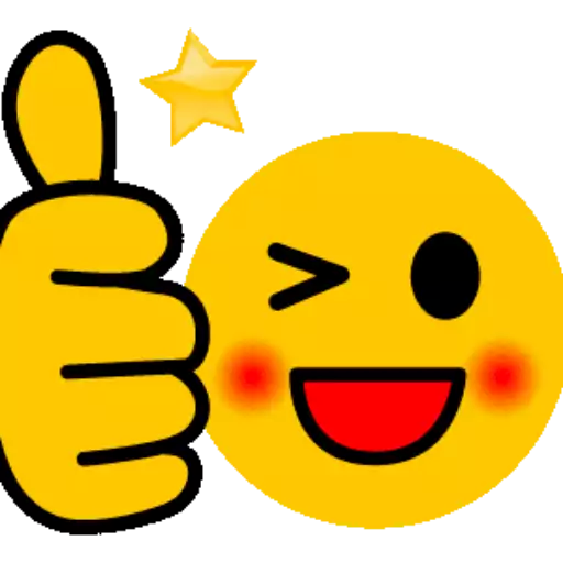 Figurinha: Emoji joinha com estrela
