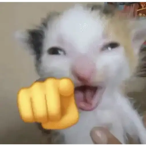 Figurinha: Gatinho com punho em riste