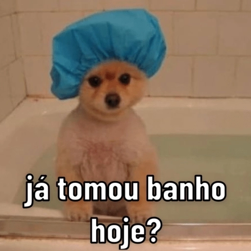Figurinha: Cachorrinho pronto pro banho?