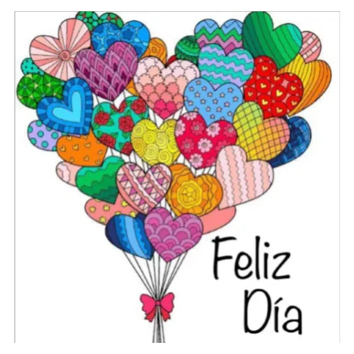 Figurinha: Balões em Coração: Feliz Dia